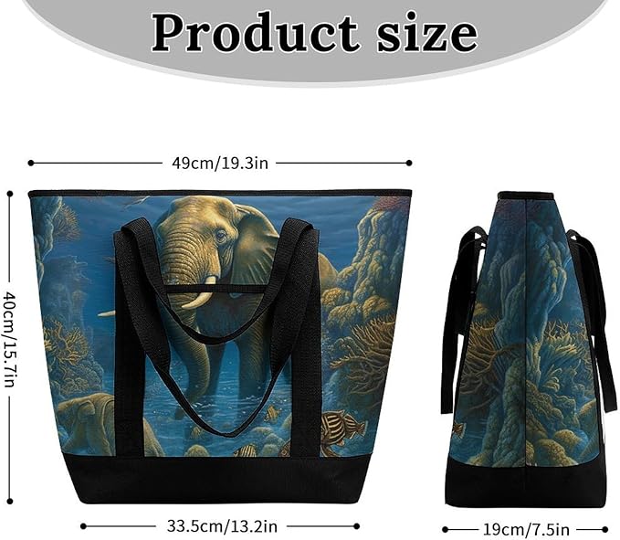 Insulated Shopping BagLarge Reusable Cooler Bags Cute Animal2 Printed Foldable Shopping BagTravel Waterproof Shoulder Bag