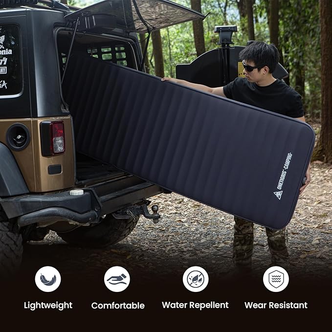 ONETIGRIS Dreamstar Single Air Mattress Self-Inflating Sleeping Pad Foam for Camping Backpacking Car Trips Travels Air Bed with Patch-up Kit