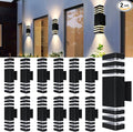 12Pack 15inch LED Square Up &amp Down Wall Lights14W Outdoor Wall Light 4000K Day White Aluminum Body Waterproof IP65 LED Exterior Light Fixtures Wall Mount for House Patio Garage Garden.