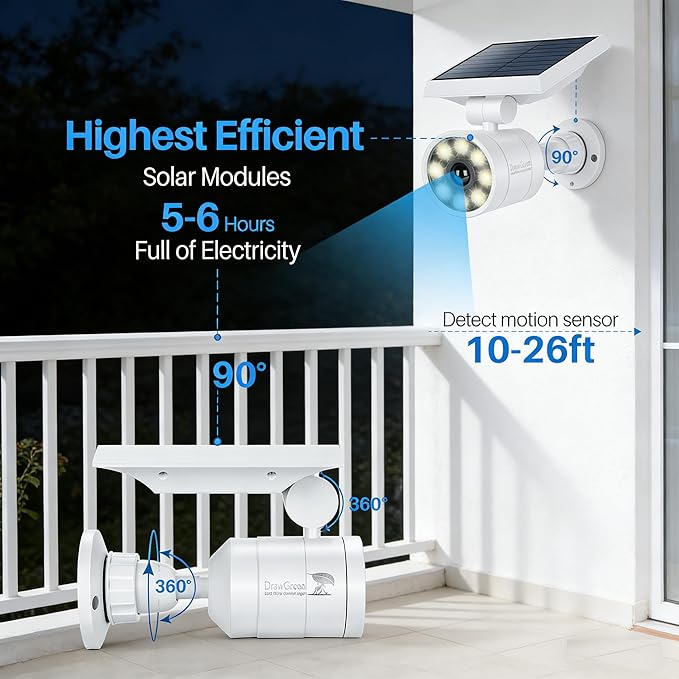 Motion Sensor Outdoor Solar Lights Waterproof Aluminum alloy(Not plastic) Solar Spot Lights Solar Motion Detector Lights for Outside Patio Porch Wall Driveway Garden 100-Week FREE Refund/Replacement