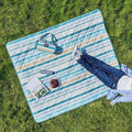 Weatherproof Vintage Outdoor Blanket (60in x 72in) - Portable Picnic Blankets Waterproof Foldable &amp Beach Blanket Waterproof Sandproof with Carry Strap Camping Blanket - Foldable Waterproof (Stri
