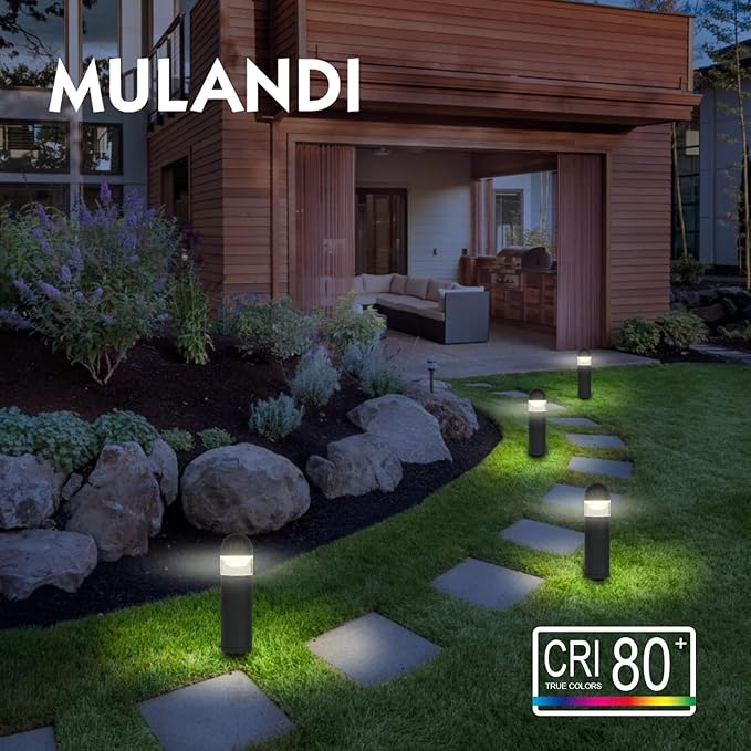 LED Landscape Bollard Pathway Light 2W DC 12V Low Voltage Path Lighting Outdoor Waterproof Die-Casted Aluminum Housing for Garden Light 3000K Warm White Pack of 2