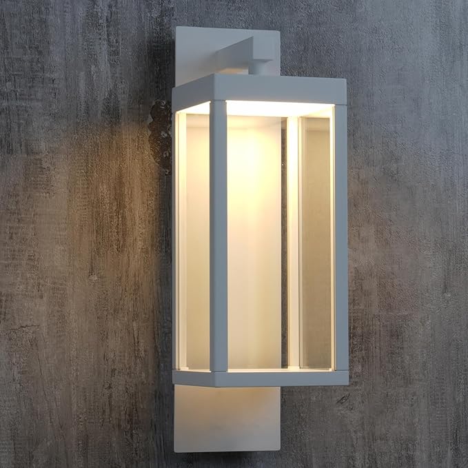 Outdoor Wall Sconce Exterior Waterproof Wall LanternsModern Black Exterior Light Fixture with Clear Glass Shade Anti-Rust Outdoor Wall lamp for Patio Front Door Entryway Garage