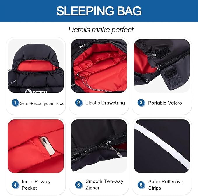 Sleeping Pad and Pillow with 300Fill Power Down Sleeping Bag