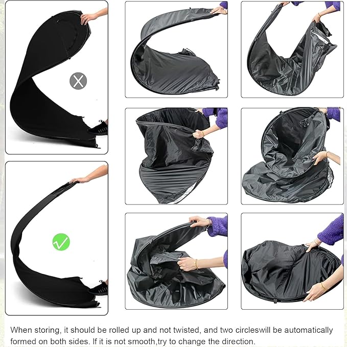 Taeku Pop Up Shower Tent Large Privacy Dressing Room Portable Sun Shade Canopy Outdoor Rain Shelters for Outdoor Shower Toilet and Changing Room (Black)