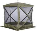 CLAM Pop Up Screen Tent Outdoor Camping Gazebo Canopy Traveler 6' x 6' Green