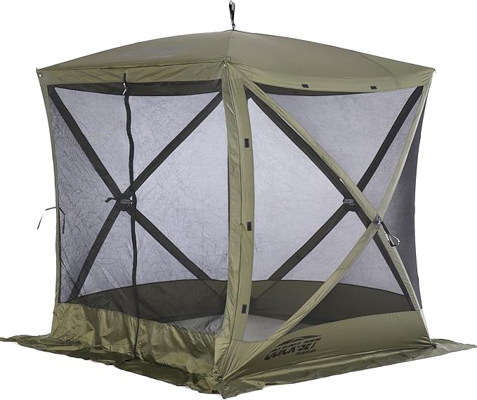 CLAM Pop Up Screen Tent Outdoor Camping Gazebo Canopy Traveler 6' x 6' Green