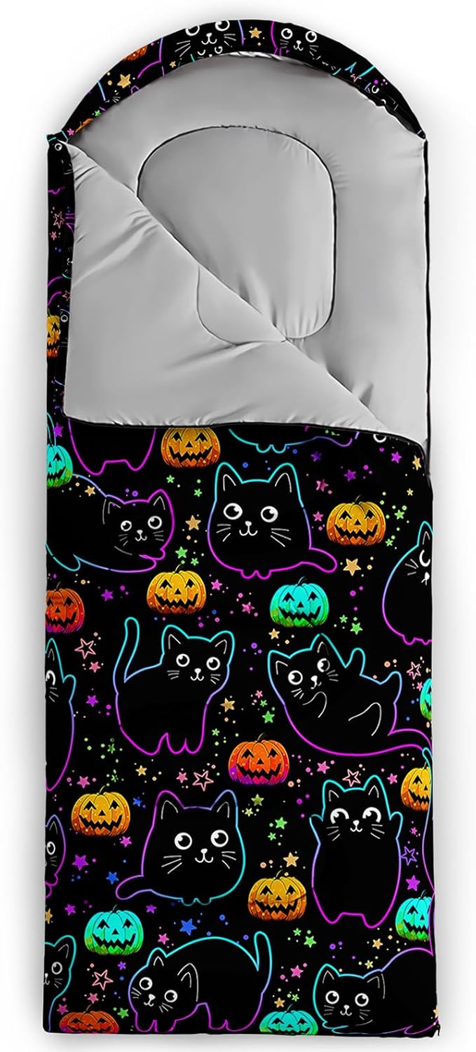HOSIMA Dear Hunting Pattern Cold Weather Sleeping Bags for Kids AdultsBlack Light Weight Waterproof Sleeping Bags for Outdoors Hiking.