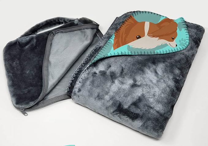 Caroline's Treasures MLM1043TBLT Red and White Papillon Soft Travel Blanket with Bag Airplane Blanket Indoor Outdoor Camping Blanket for Traveling Picnics Beach Trips Concerts