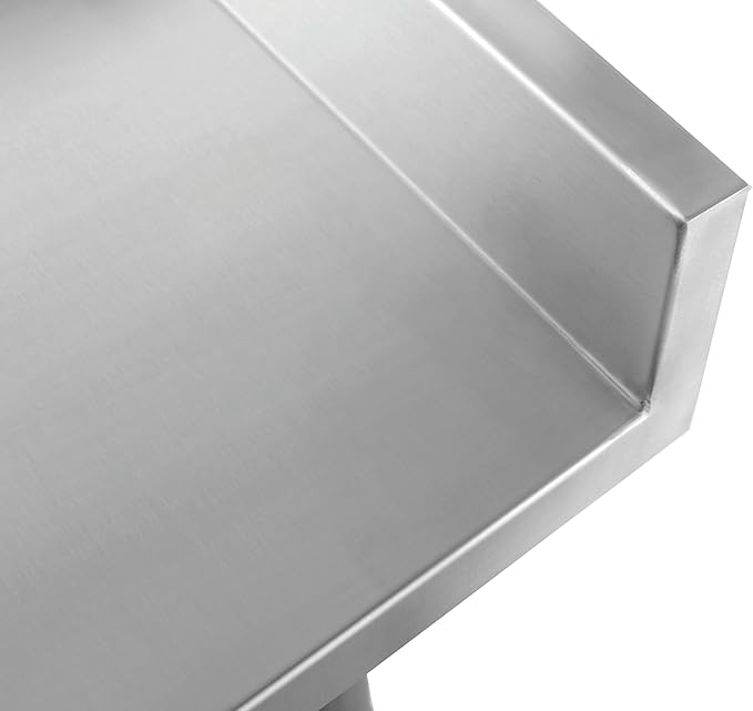Kratos Stainless Steel Kitchen Prep Table 60x24 with Backsplash and Undershelf NSF Worktable for Restaurants - 18ga/430SS (28W-021)