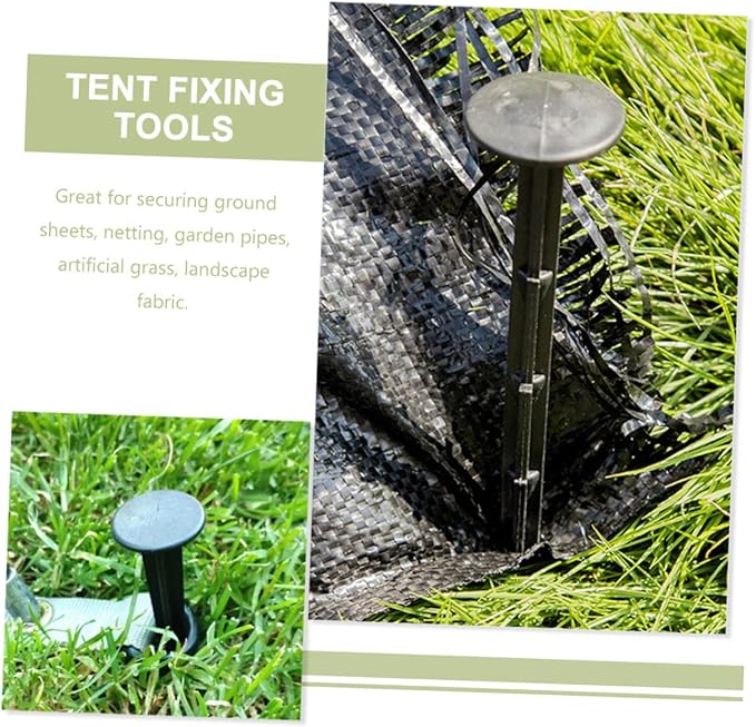 BESPORTBLE 120Pcs Plastic Garden Stakes for Ground Fixing Weather-Resistant Lawn Nails for Landscaping and Garden Use Sturdy Plastic Ground Pegs for Plant Cloth and Shade Cloth