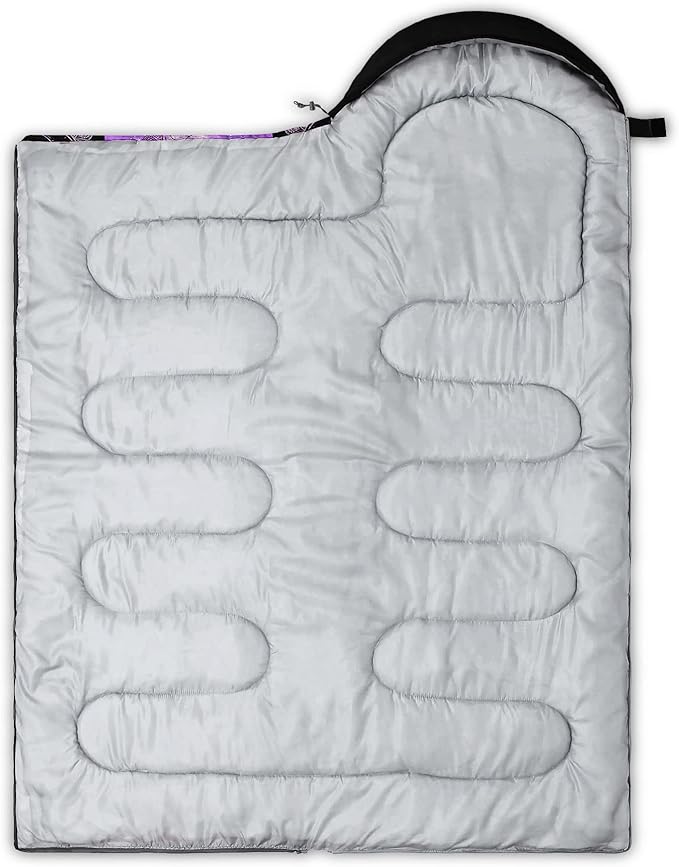 Kids Sleeping Bag for Boys GirlsBlack Purple Butterfly Print-Lightweight Warm Portable Outdoor Indoor-Waterproof Cold Weather Resistant Sleeping Bag for Camping Hiking(Butterfly1)