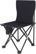 Portable Folding Stool for Camping | Outdoor Collapsible Stool Lightweight Compact Foldable Travel with Durable Oxford Fabric for Hiking Fishing Beach (Black)