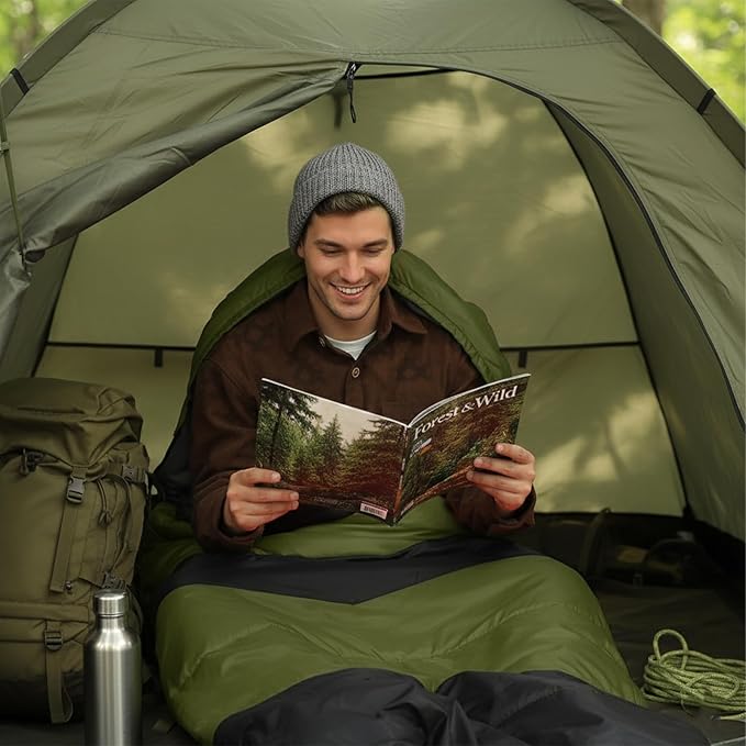 Heated Sleeping Bag with 3-Speed Temperature Control USB Powered Waterproof 190T Polyester Lightweight Portable for Camping Hiking Backpacking Office Car &amp RV - 82.7 x 33.5