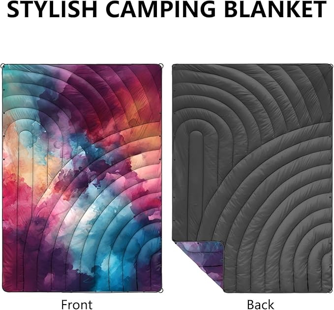 Camping BlanketLightweight Puffy Printed Camping Blanket Packable Outdoor Blanket for CampingTraveling Stadium Hiking Picnics