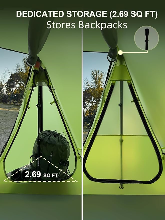 TOMOUNT Ultralight Bivy Tent 15D Nylon Trekking Pole Tent for one PersonLightweight Backpacking TentWaterproof Windproof Tents for ClimbingCampingHikingTrekking