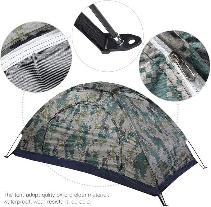 1 Person Lightweight Windproof Instant Backpacking Tent for Hiking Camping Fishing Climbing and Outdoor Adventures