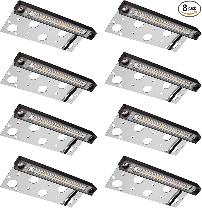 8-Pack UL Listed LED Hardscape Lighting 7 Inch Retaining Wall Lights 5W 3000K LED Landscape Lighting Paver Wall Lights Die-cast Aluminum Housing Low Voltage 12V AC/DC