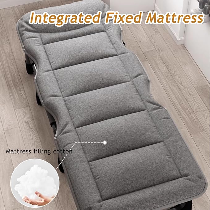 Folding Reclining Lounge Chair Office Rest Bed 4 Gears Adjustable Backrest Portable Camping Cot Sleeping Cots Bed for Outdoor Pool Beach Patio Travel Nap(L74.8 x W 27.5 x H 11.8 Pink)