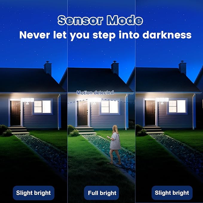 EMANER Smart Security Light Motion Sensor Compatible with Alexa/Google Home Warm White to Daylight White Brightness Adjust App Controlled WiFi Flood Light (White 1-Pack)