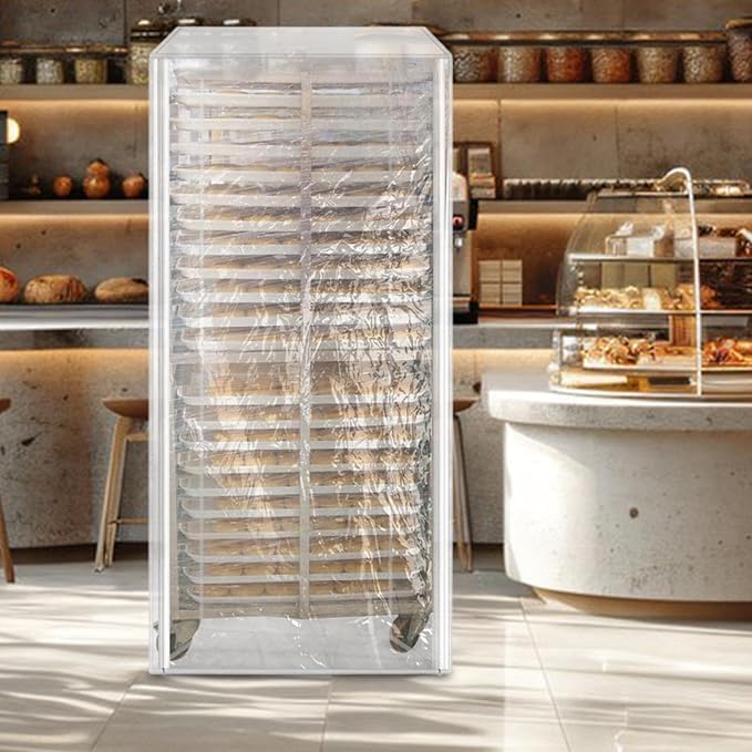 Large Size Bread Rack Cover with Zippers Clear Waterproof Dust Guard for