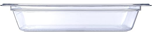 Carlisle FoodService Products Storplus 1/2-Size Food Pan for Catering Buffets and Restaurants Polycarbonate 2.5 Inches Deep Clear (Pack of 6)