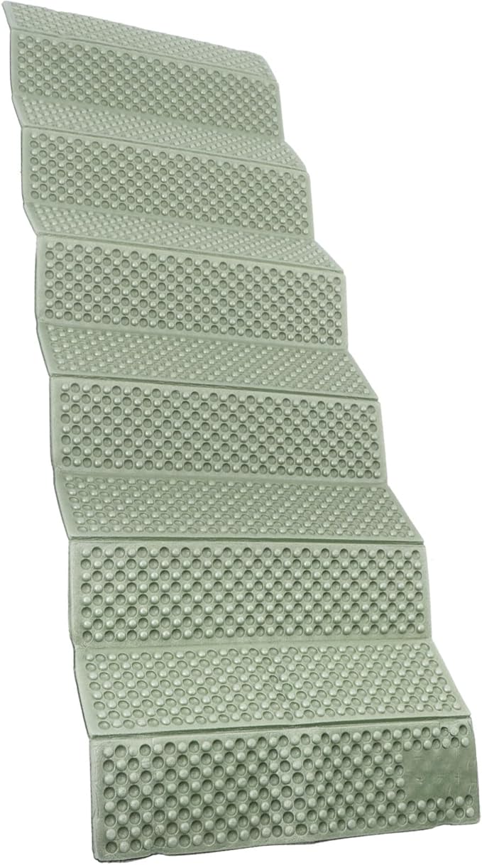 Water-Resistant Folding Camping Pad with Aluminum Foil Coating Thick Outdoor Sleeping Mat for Hiking Picnic Crawling and Tent Floor Protection in Green