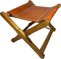 Foldable Leather Stool Portable Beech Wood Artist Folding Stool Italian Top Vegetable Tanned Leather Seat Home Fashion Genuine Leathers Director’s Stools for Home Outdoor Camping Fishing