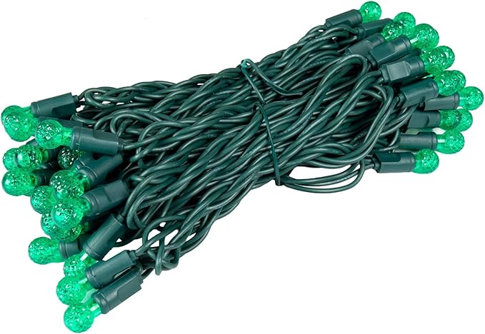 Novelty Lights 25FT 50 LED G12 Christmas String Lights Tree Lights Indoor Outdoor Commercial Grade LED Mini Light Set with 40000 Hours Rating Christmas Lights Christmas Tree Lights Green