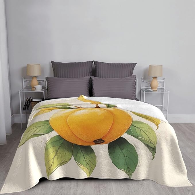 Loquat Soft Fleece Blanket 60 * 50 inch Soft Sofa Blanket Suitable for Sofa Camping Travel Night Cover Blanket