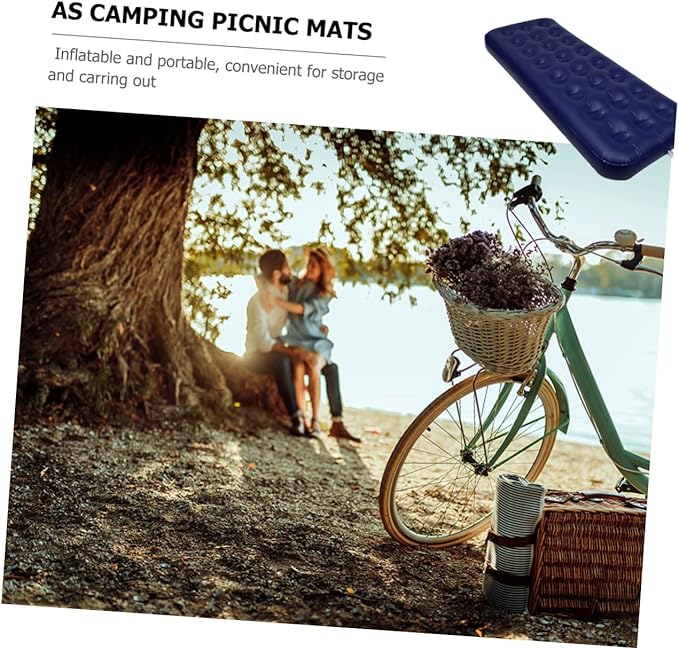 1Pc Mattress Single Inflatable Sleeping Mat for Camping Travel and Outdoor Use Comfortable Flocking Design Compact Easy to Carry for Sleepovers