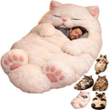 Fluffy Cat Sleeping Bag for Adults Humans Large Adult Soft Cat Sleeping Bag Animal Sleepings Bags for Adults Warm Blanket for Camping Travel Sleepovers Home
