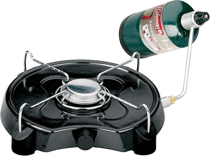 Coleman PowerPack 7500 BTU Propane Camping Stove Portable Adjustable Burner with Precise Temperature Control Fits 12-Inch Pan Great for Camping Hunting Backpacking Tailgating &amp More