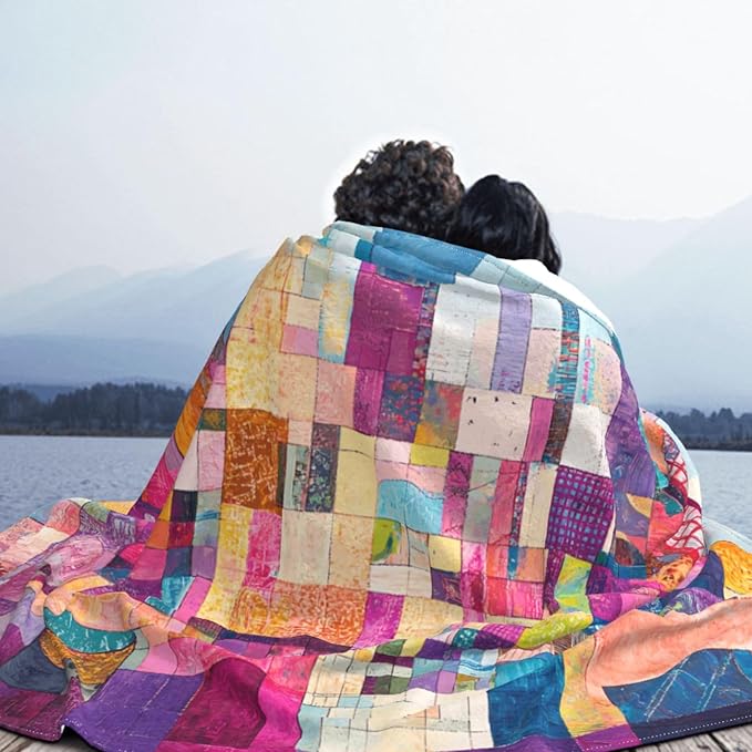 Grid Harmony Soft Fleece Blanket 60 * 50 inch Soft Sofa Blanket Suitable for Sofa Camping Travel Night Cover Blanket