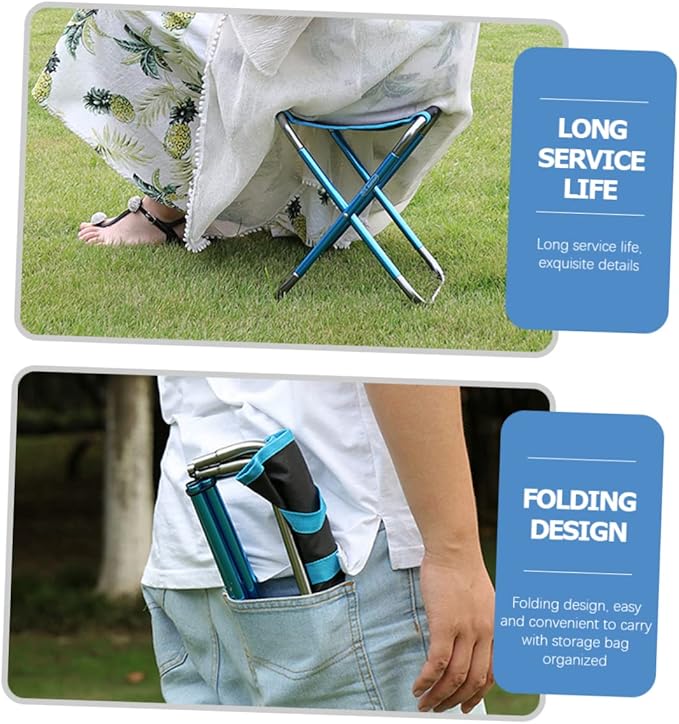 Yardwe Comfortable Portable Camping Stool Folding Chair for Beach BBQ Fishing and Outdoor Activities Lightweight Design for Versatile Use As Garden Picnic Stool
