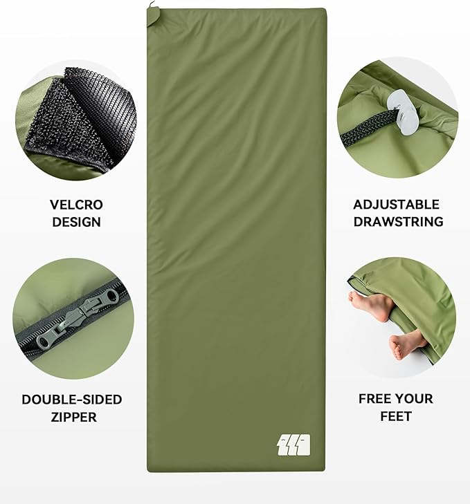 Ultralight Warm Weather Sleeping Bag - Portable Waterproof Compact Lightweight Comfort with Compression Sack - Great for Outdoor Camping Backpacking &amp Hiking