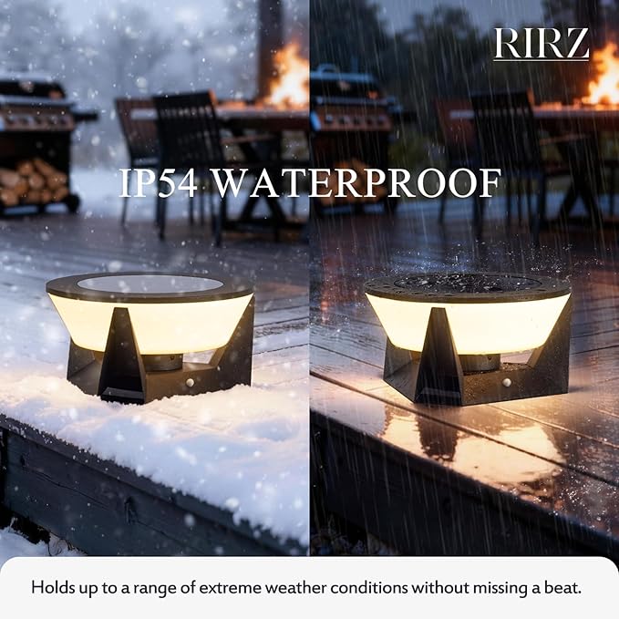 14.96 Floor Lamp with Remote Control IP54 Large Solar Lanterns Outdoor Waterproof 3000K LED Solar Patio Lights Outdoor Free Standing Dimmable Modern Floor Lamp Smart Garden Patio Lantern