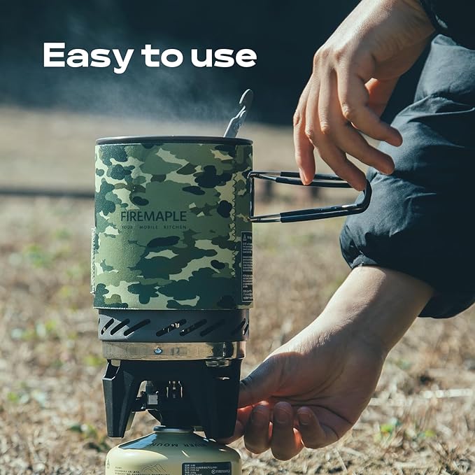 Fire-Maple Fixed Star 1 Personal Cooking System | Pot/Jet Burner Stove System with Electric Ignition | Ideal for Hiking Camping Backpacking Fishing Hunting Trips and Emergency Use