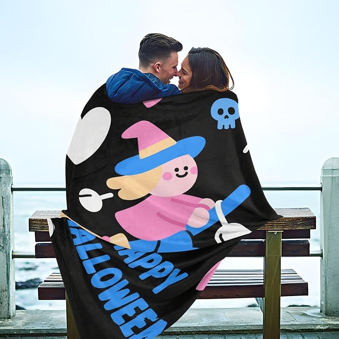 Blankets For Couch Halloween Witch Heart Black Blue Blankets &amp Throws 50'' x 70''