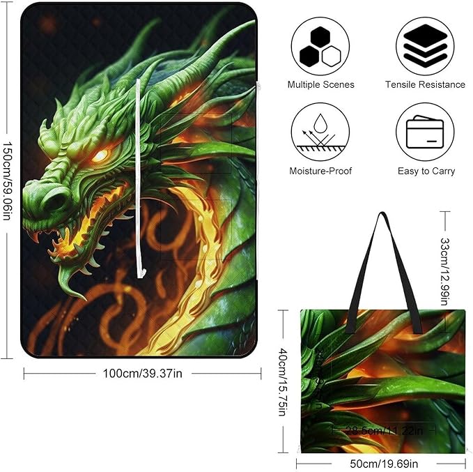 Zipper Chinese Dragon Style Picnic Mat Suitable for Travel Camping Park Or Home Use