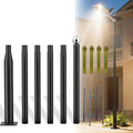 20FT Split Design Street Light Pole Heavy-Duty Steel Outdoor Lamp Post with Sleeve Connection &amp Rebar Cage - Adjustable Rust-Resistant for Driveway Parking Lot Garden Pathway
