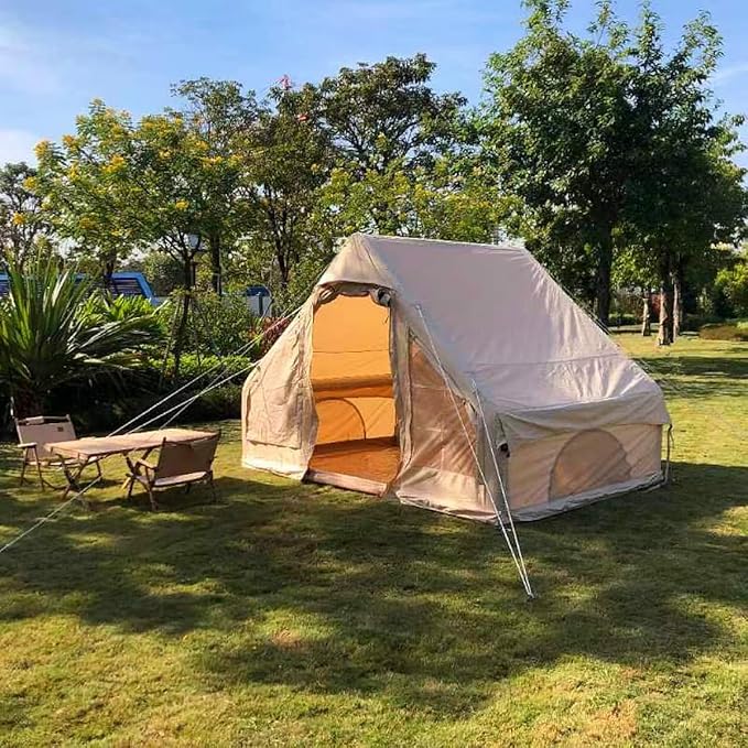 UNIISTRENGH Inflatable Camping Tent Air Glamping Quick Set Up Waterproof Pop Up Tents with Stove Jack Hole and Carry Bag