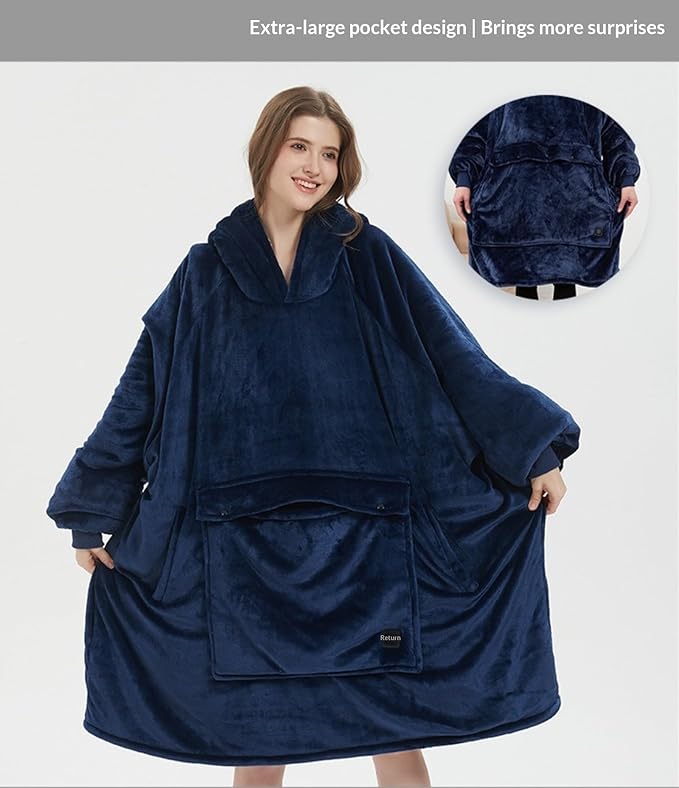 Portable USB 3-Speed Heating Hooded Fleece Camping Blanket Outdoor Warm Blanket for Camping Picnics &amp Home (Grey)