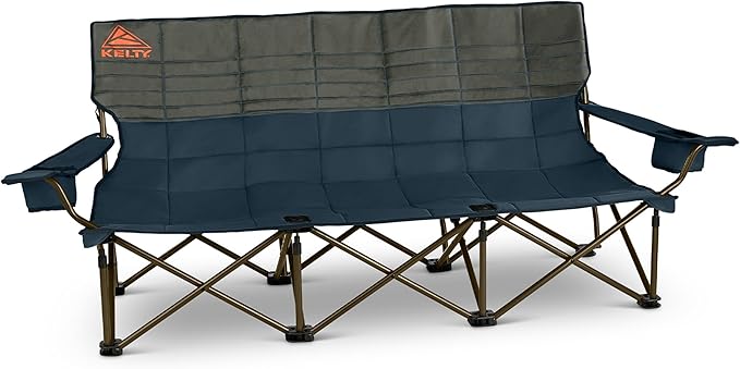 Kelty Lowdown Couch - 3 Person Capacity Camping Chair Extra Large and Sturdy Bench for Campsites Soccer Games and Backyard Parties