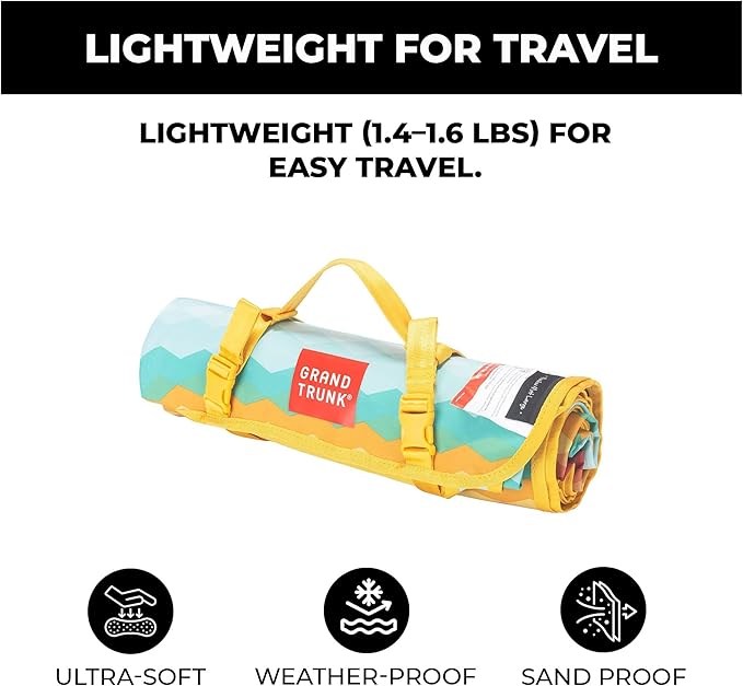 GRAND TRUNK Meadow Mat Large | Waterproof Outdoor Picnic Blanket with Stakes Lightweight &amp Packable for Beach Camping &amp Parks | Urban Camo