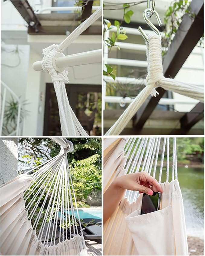 ADVOKAIR Hammock Chair Large 70.9x47.2 32% Bigger XXL Hanging Swing Chair with 500lbs Capacity Heavy Duty Steel Spreader Bar Extra Roomy Comfort for Adult Indoor Outdoor Bedroom Patio