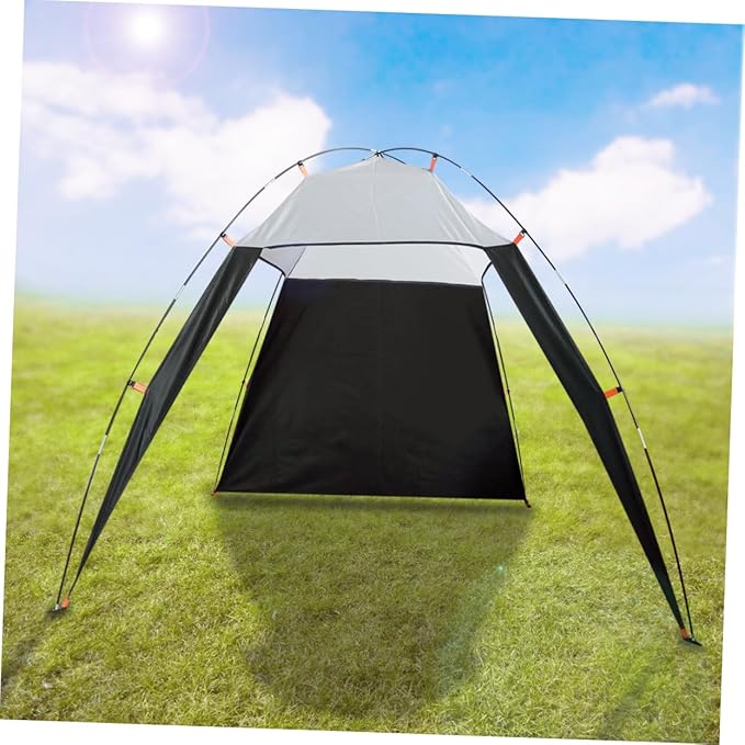 Balacoo Portable Triangle Beach Tent Canopy Shelter UV for Camping Fishing Lightweight Durable Design Black Grey