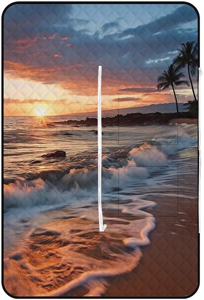 Zipper Beach Maui Hawaii Sunset Sea Waves Clouds Style Picnic Mat Suitable for Travel Camping Park Or Home Use