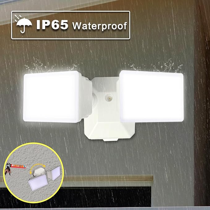 EMANER Exterior Dimmable Security Lights Switch-Controlled Flood Light Hardwired 24-Watt (250W Equivalent) Wall Dimmer Change Brightness 2-Pack