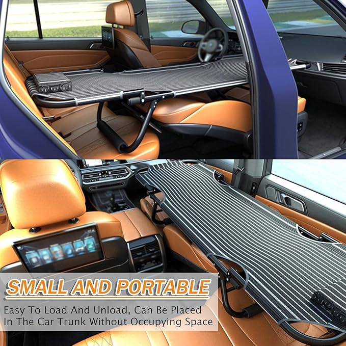 Non-Inflatable Car MattressFolding Travel Bed Outdoor Camping Bed Easy to Clean Suitable for The Rear Seat of Most Cars(Color:A)